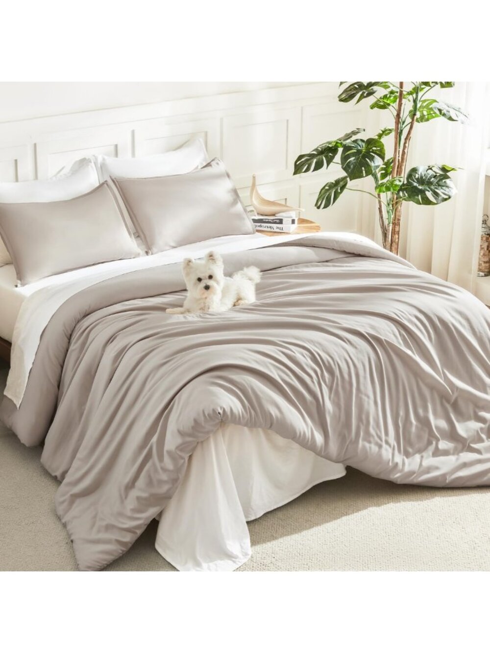 Lightweight Full Size Comforter Set - 3 Piece Solid Bedding for Cozy Sleep